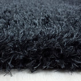 Rond Hoogpolig vloerkleed - Blushy Zwart/Gemêleerd - product