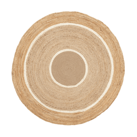 Rond Jute vloerkleed - Mirai Circle Wit/Naturel - product
