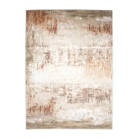 Abstract vloerkleed - Xavier Scratch Taupe/Rood - product
