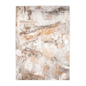 Abstract vloerkleed - Xavier Brush Taupe/Rood - product