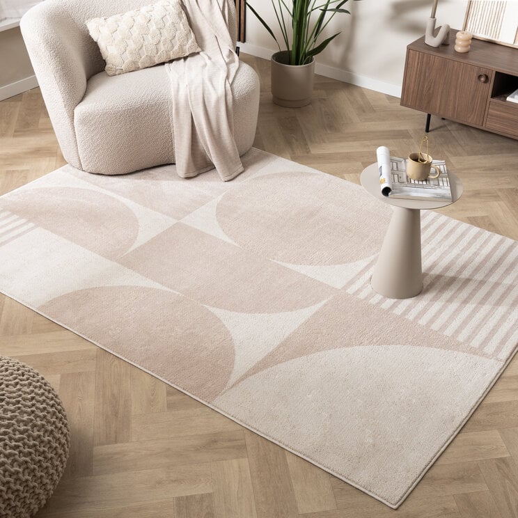 Japandi vloerkleed - Aurora Circles Beige