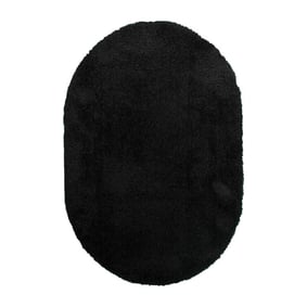 Ovaal Shaggy vloerkleed - Blaze Zwart - product