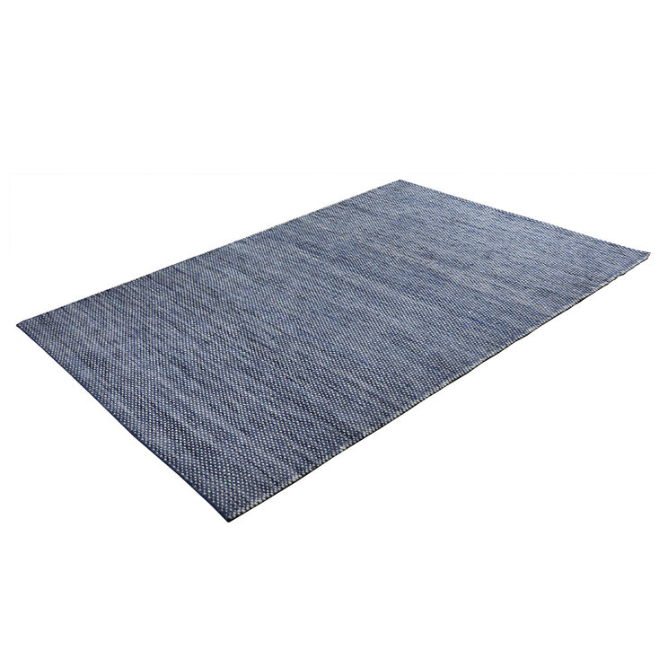 Dubbelzijdig wollen kleed - Toulon Blauw/Wit - product