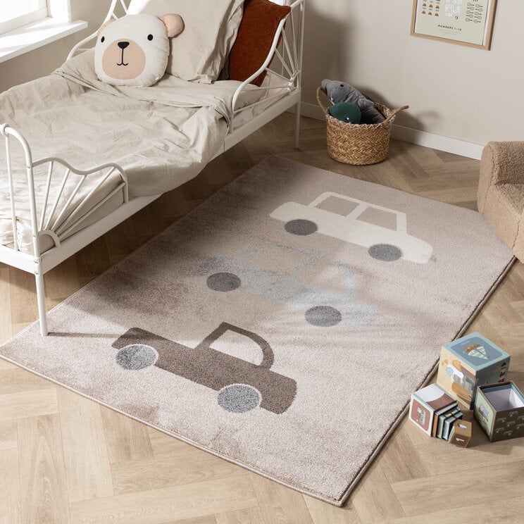 Kinderkamer vloerkleed - Bowie Auto Taupe