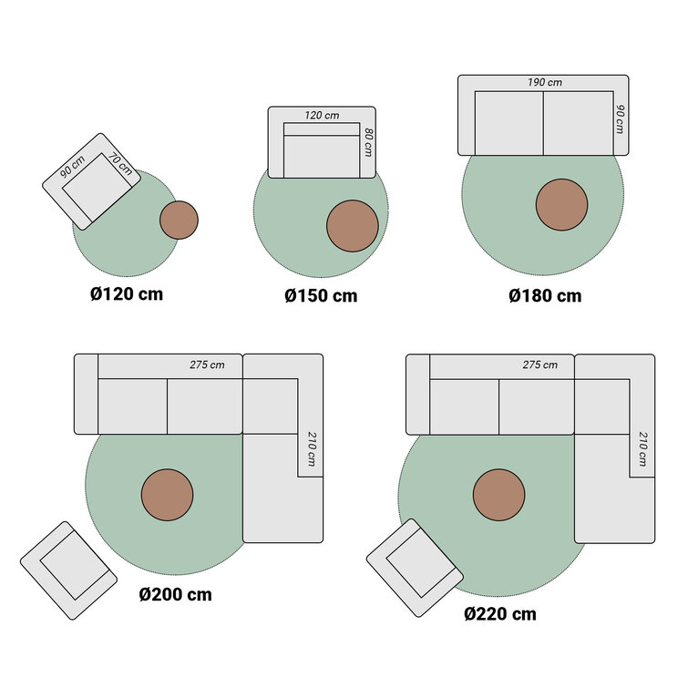 Rond bloemen vloerkleed - Anaheim 4248 - product