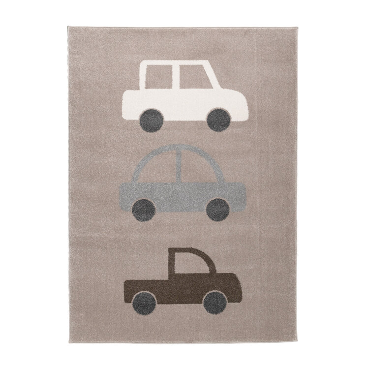 Kinderkamer vloerkleed - Bowie Auto Taupe - product