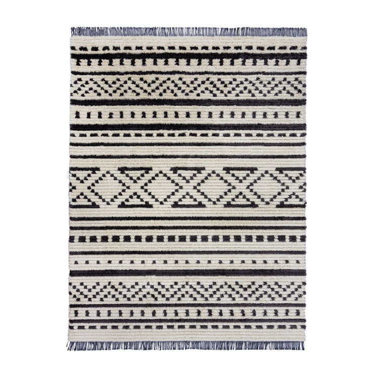 Aztec vloerkleed - Sabro Zwart/Wit  - product