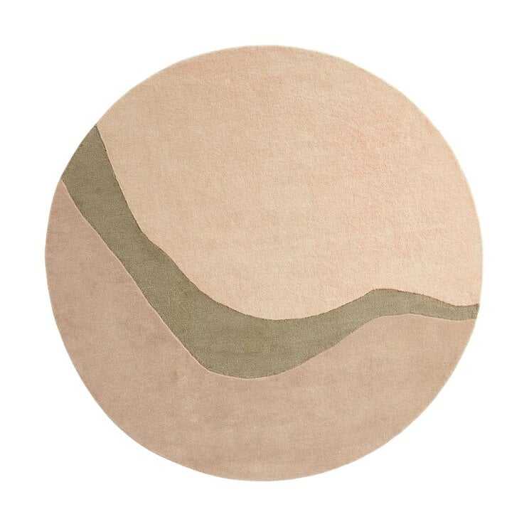 Rond wollen vloerkleed - Organix Groen/Beige 750