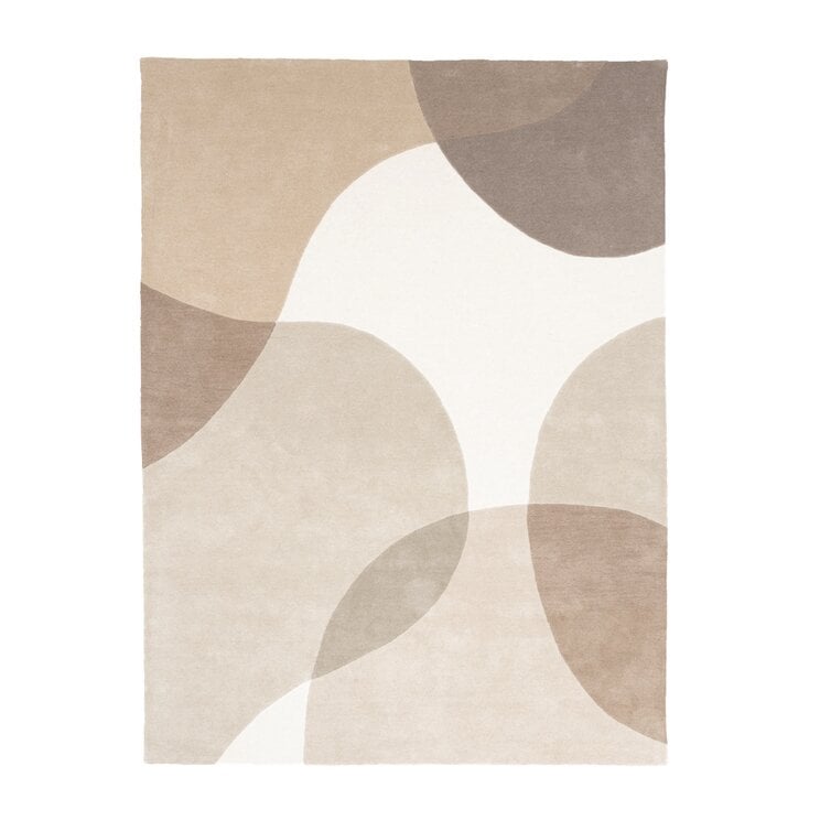 Wollen abstract vloerkleed - Clarice Creme/Beige  - product