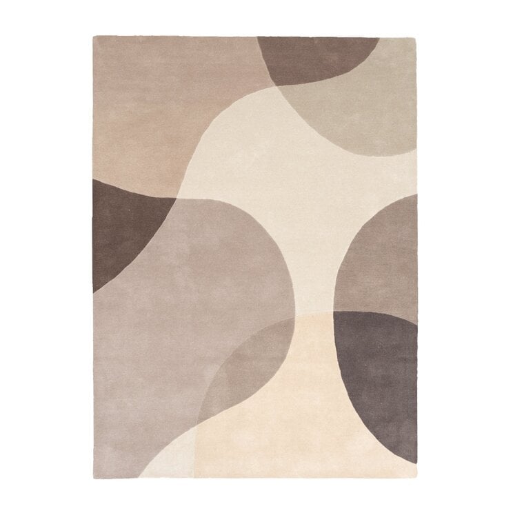 Wollen abstract vloerkleed - Clarice Bruin/Beige  - product