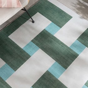 Retro binnen- & buitenvloerkleed - Pop Lines Groen - product