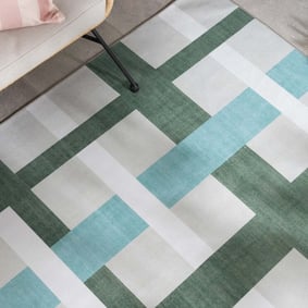 Retro binnen- & buitenvloerkleed - Pop Weave Groen - product