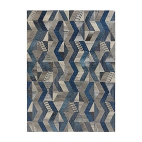 Abstract wollen vloerkleed - Anko Blauw - product