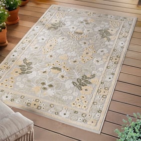 Binnen- & buitenvloerkleed - Bloom Oriental Wit