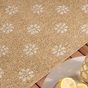 Jute buitenkleed - Daisy Floral Wit - product