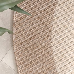 Rond In- & Outdoor buitenkleed - Sierra Border Creme/Beige - product