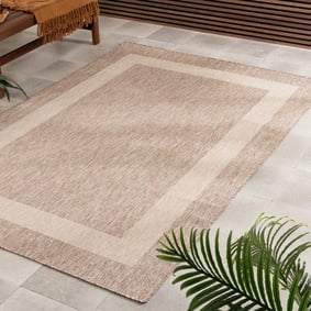 In- & Outdoor buitenkleed - Sierra Border Beige/Creme