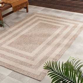 In- & Outdoor vloerkleed - Sierra Frame Beige/Creme