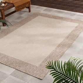 In- & Outdoor vloerkleed - Sierra Border Creme/Beige