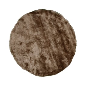 Rond hoogpolig vloerkleed - Glorious Taupe - product