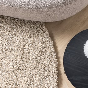 Rond hoogpolig vloerkleed - Yves Beige - product