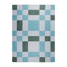 Retro binnen- & buitenvloerkleed - Pop Cubes Groen - product