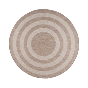 Rond In- & Outdoor vloerkleed - Sierra Frame Beige/Creme - product