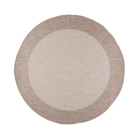 Rond In- & Outdoor vloerkleed - Sierra Border Creme/Beige - product