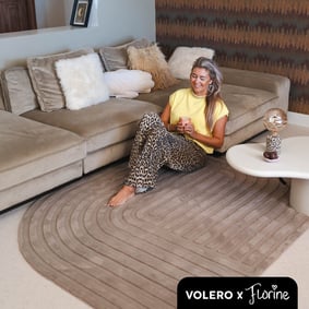 Volero x Florine vloerkleed - Flowy Lines Taupe