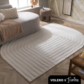 Volero x Florine vloerkleed - Flowy Lines Creme