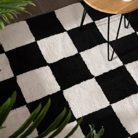 Checkerboard vloerkleed - Blox Zwart - product