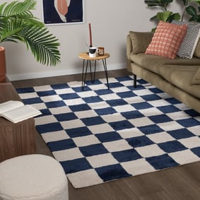 Checkerboard vloerkleed - Blox Blauw