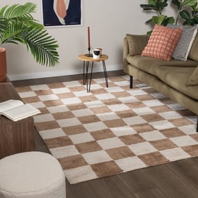 Checkerboard vloerkleed - Blox Beige