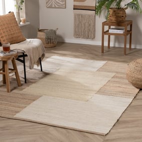 Jute vloerkleed - Raya Blocks Beige