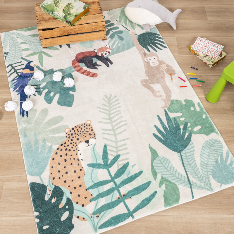 Kindervloerkleed - Jungle Luipaard Multicolor 