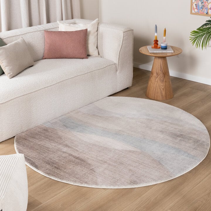 Rond modern vloerkleed - Field Taupe