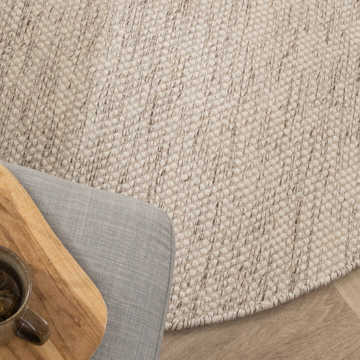 Rond wollen vloerkleed - Bliss Beige Gemeleerd - Volero