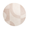 Rond Japandi vloerkleed - Aurora Shapes Beige - thumbnail 1