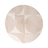 Rond Japandi vloerkleed - Aurora Circles Beige - thumbnail 1