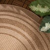 Rond jute buitenkleed - Mavi Border Creme/Bruin  - thumbnail 2