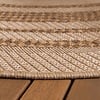 Rond jute buitenkleed - Mavi Border Creme/Bruin  - thumbnail 5