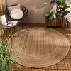 Rond jute buitenkleed - Mavi Stripes Creme/Bruin  - thumbnail