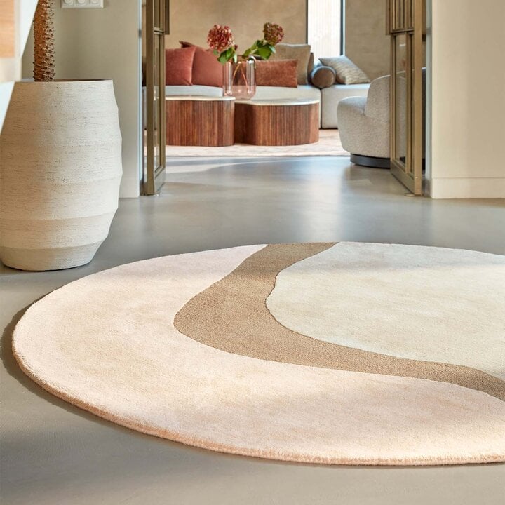 Rond wollen vloerkleed - Organix Roze/Beige 620