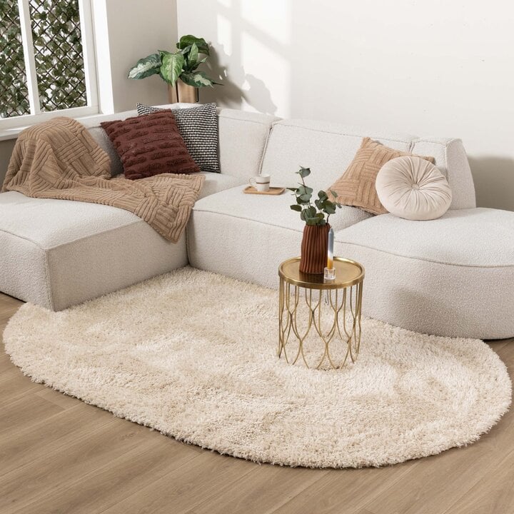 Ovaal Shaggy vloerkleed - Blaze Beige