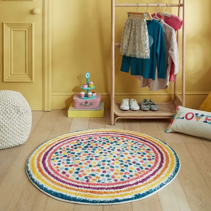 Rond kleurrijk kindervloerkleed - Radiso Spot Multicolor