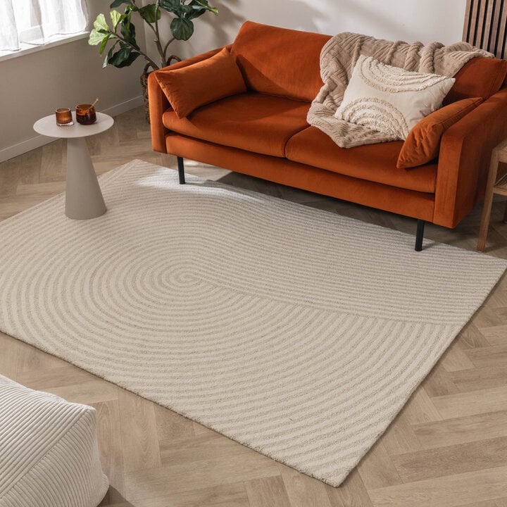 Laagpolig wollen vloerkleed - Gregory Beige