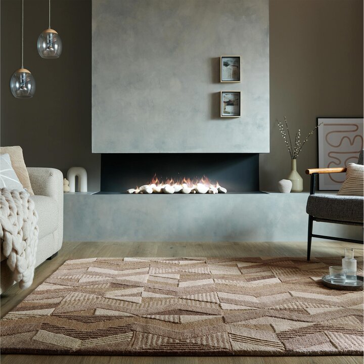 Abstract wollen vloerkleed - Anko Beige