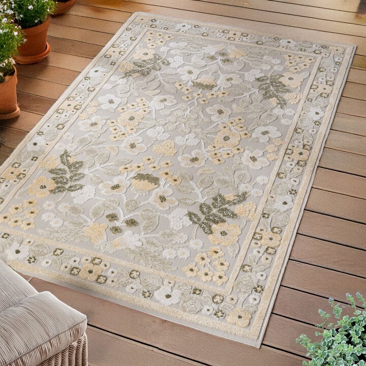 Binnen- & buitenvloerkleed - Bloom Oriental Wit