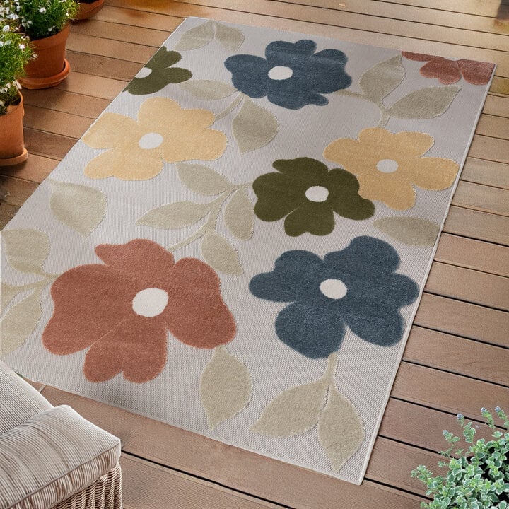 Binnen- & buitenvloerkleed - Bloom Flowers Multicolor