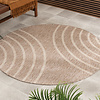 Rond In- & Outdoor buitenkleed - Sierra Curves Beige/Creme - thumbnail